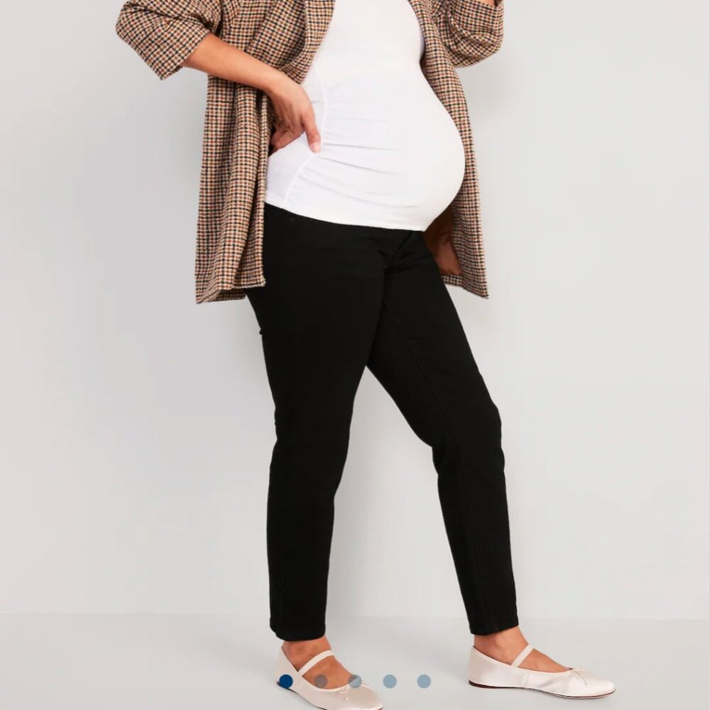 Maternity Full-Panel OG Straight Jeans in Black Jack - LONG